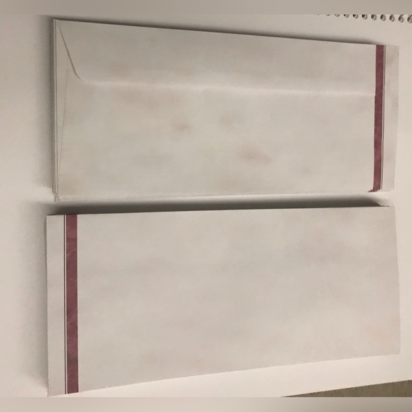 New 50 Envelopes Geographics Light Grey with Red Line on Left Side Front Back - Picture 3 of 16